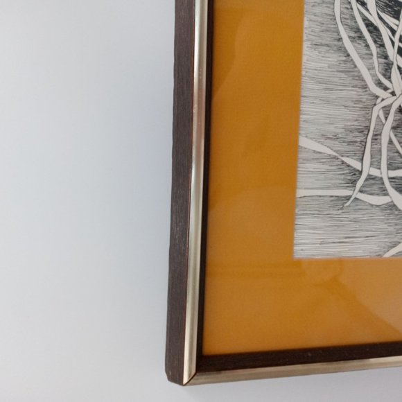 Chipmunk Wall Art Framed Groundhog Pen And Ink Drawing Signed 20 x 15 Cute Anima - Picture 6 of 10